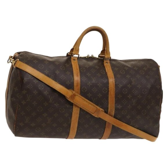 LOUIS VUITTON Monogram Keepall Bandouliere 55 Boston Bag LV Auth - Picture 1 of 16